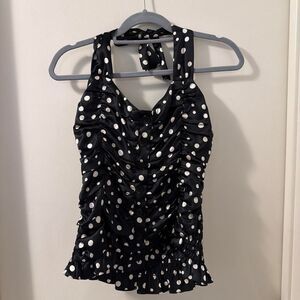 Vintage y2K Inc-international-concepts Women's Black and Cream neck tie silk top